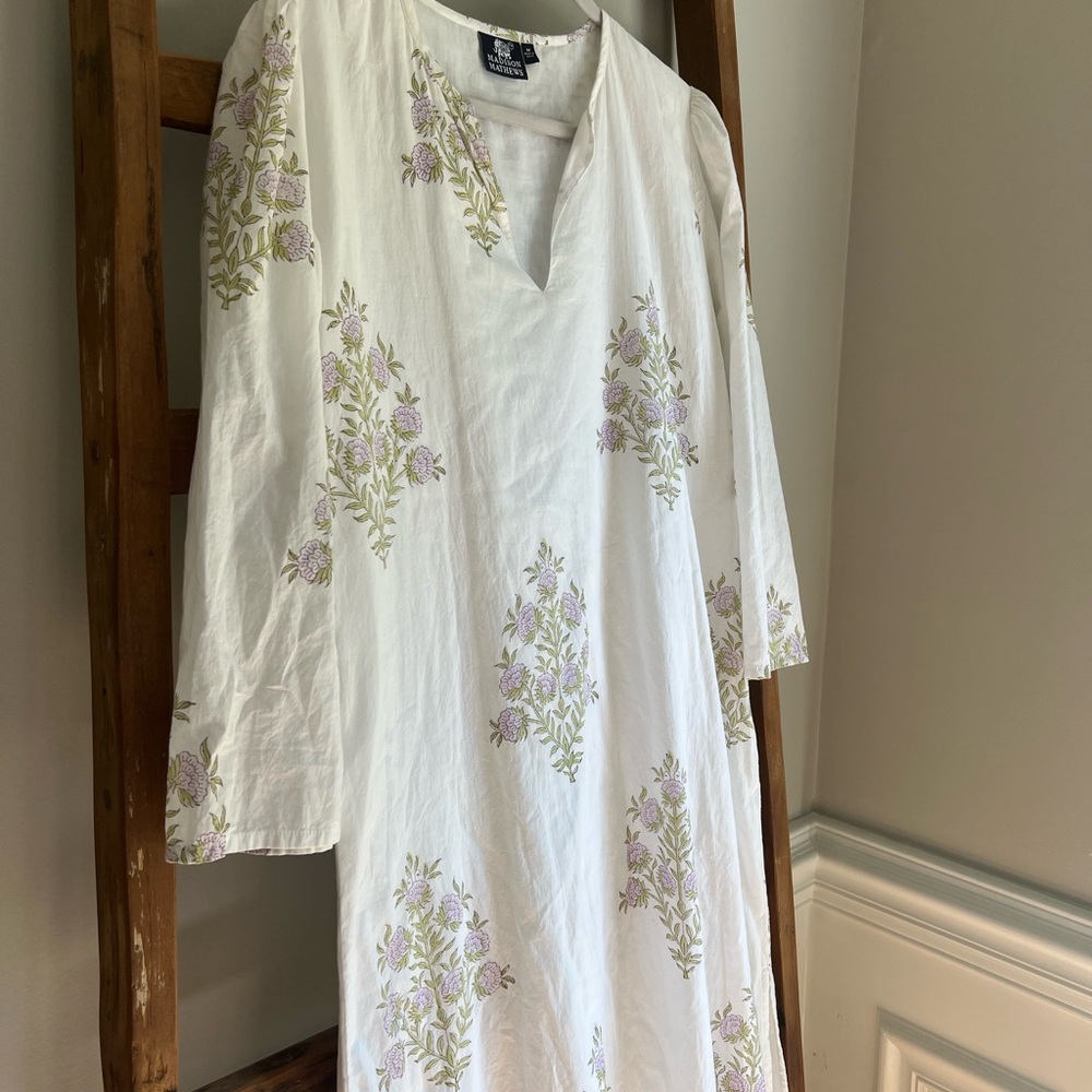 Madison Mathews Block Print Dress Medium - Picture 2 of 4